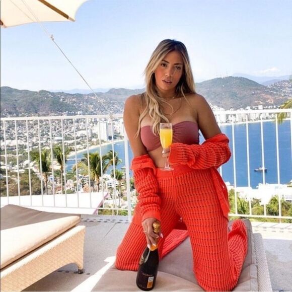 Zara orange chenille knit pants NWT - Picture 8 of 11